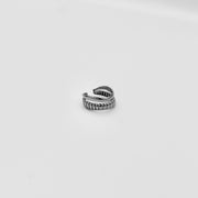 DOUBLE ORGANIC RIB RING ZILVER