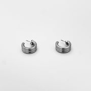 MINI TRIPLE OORBELLEN ZILVER