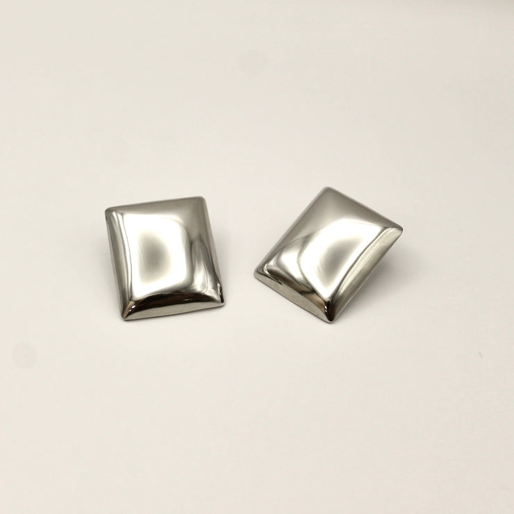 SMOOTH SQUARE SILVER OORBELLEN